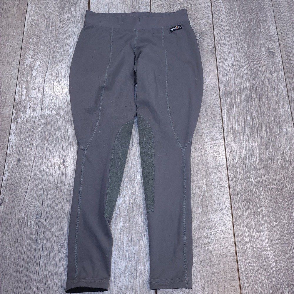 Kerrits Riding Tights Womens Size Small Gray Knee Patch Equestrian Stretch Pant